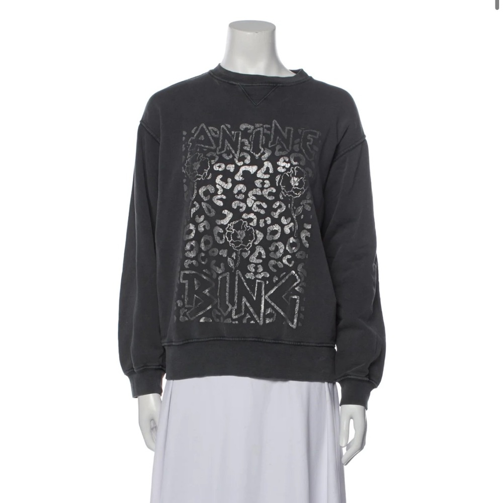 ANINE BING RAMONA PAW CHARCOAL SWEATSHIRT EXCELLENT USED CONDITION
